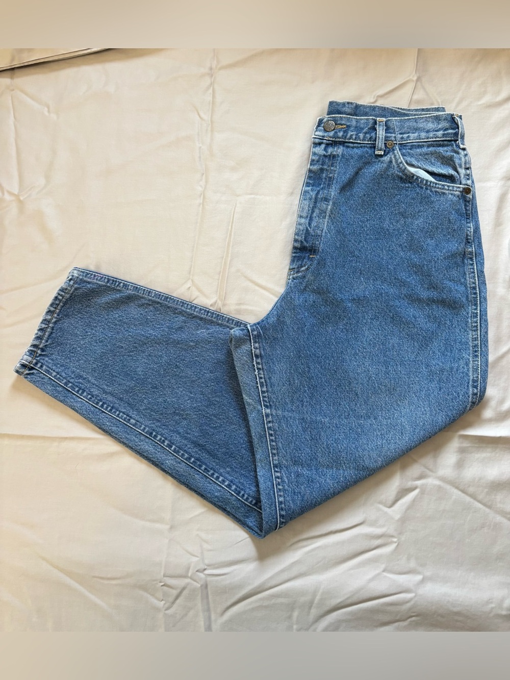 Vintage Lee High Waisted Mom Jeans Medium Wash Made in USA 16 Petite 16PET